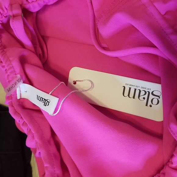 Ruffled One Shoulder Top Hot Pink - Picture 10 of 12